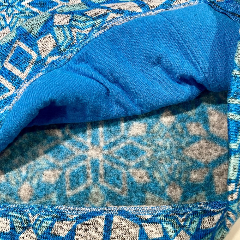 TALBOT Fleece Hoodie, Long Sleeve, Blue/Turquoise Size L - Picture 10 of 13